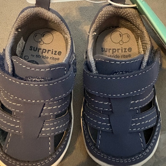 Stride Rite Navy Baby Walker Shoes - Picture 3 of 5